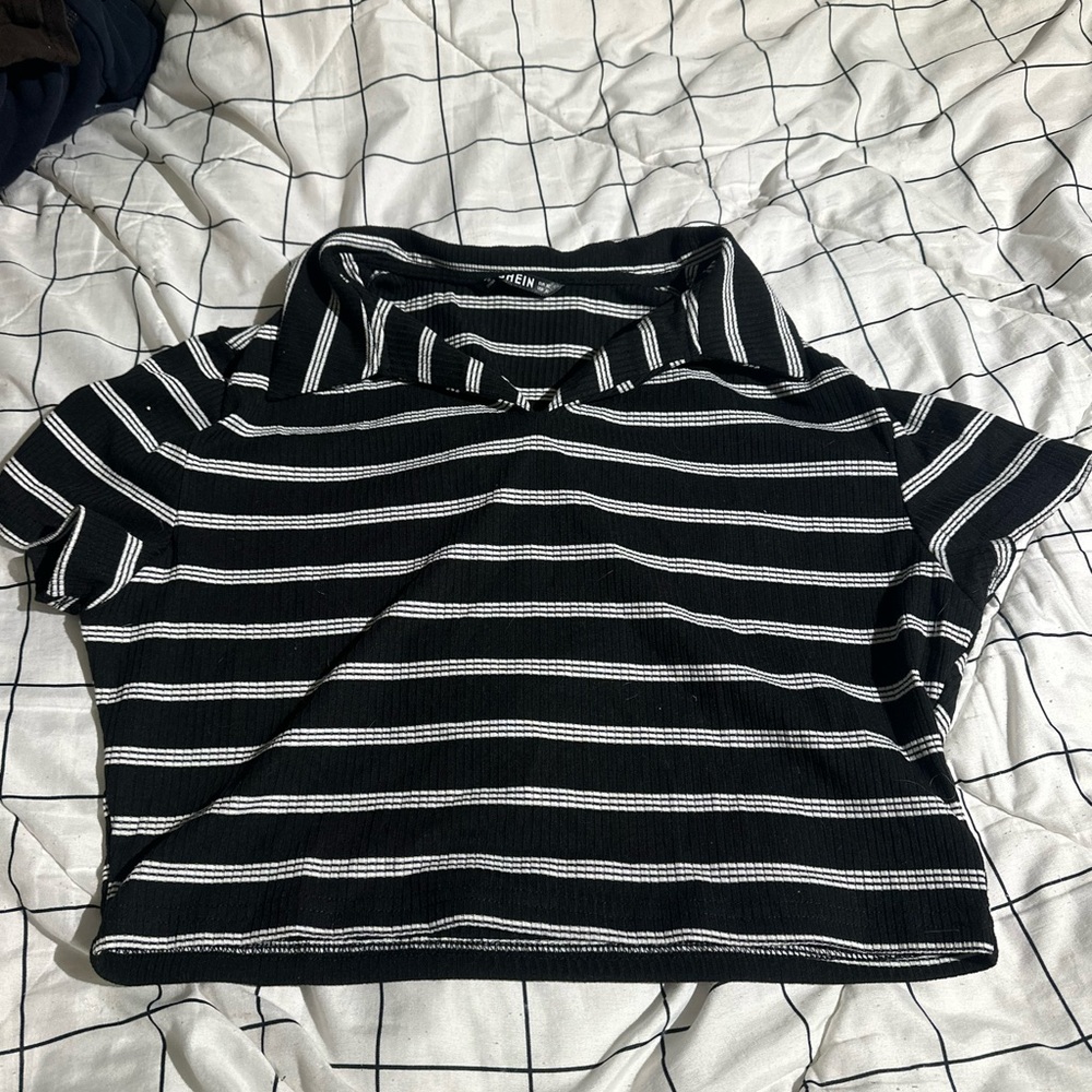 black and white striped shirt